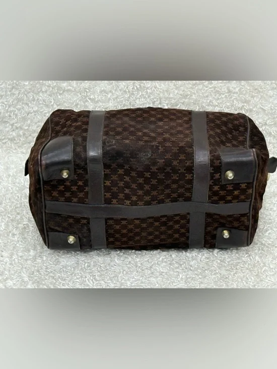 Céline Celine Brown Macadam Suede Boston Bag - Picture 9 of 15